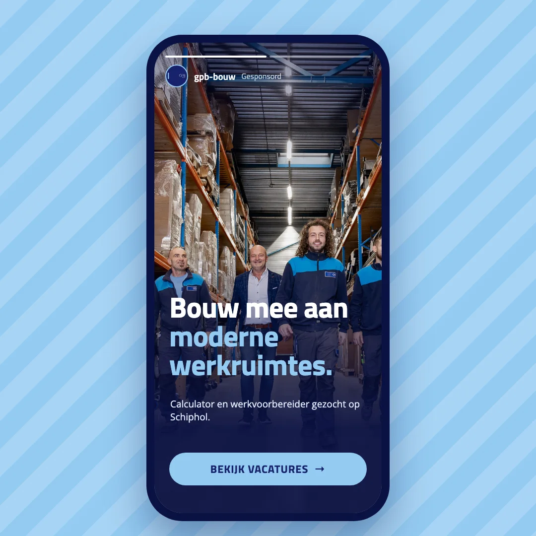 Instagram-story: Bouw mee aan moderne werkruimtes.