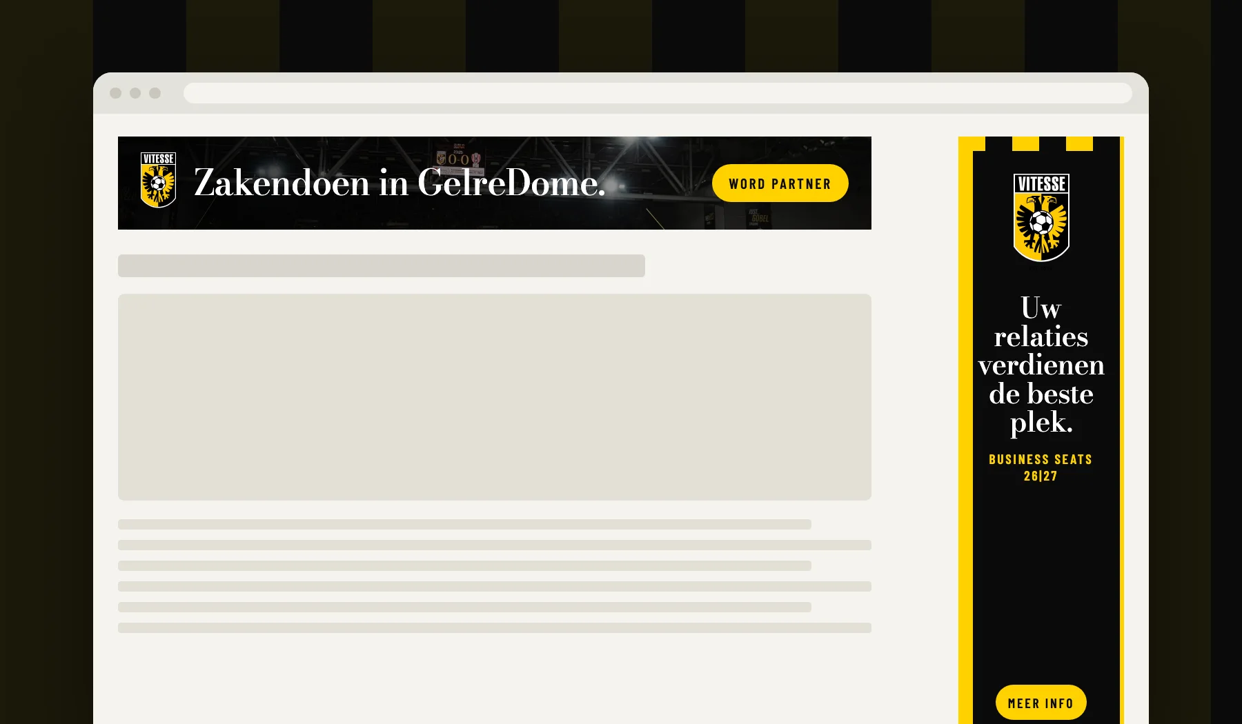 Displaybanners op een nieuwssite: leaderboard en skyscraper